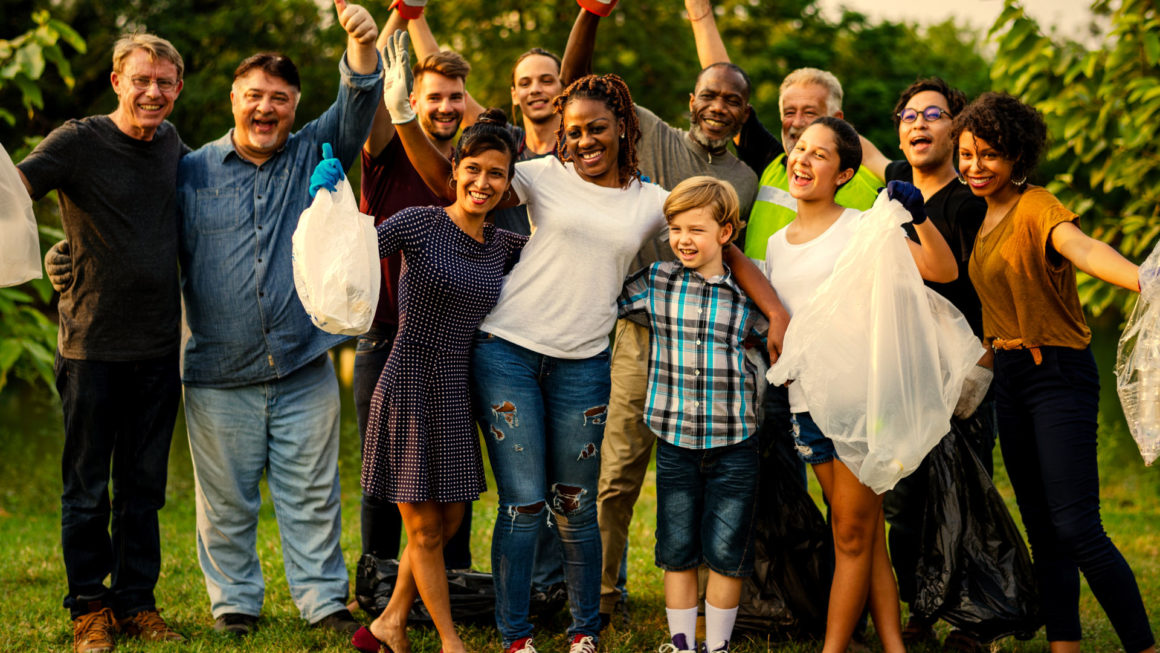 Group of diversity people volunteen charity project Helping People Who Need It